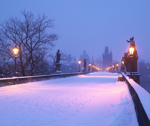 Карлов мост зимой - Чехия зимой